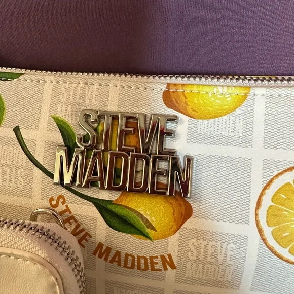 Steve Madden Lemon Print Shoulder Bag with Chain Accents and Coin Purse - Picture 8 of 13